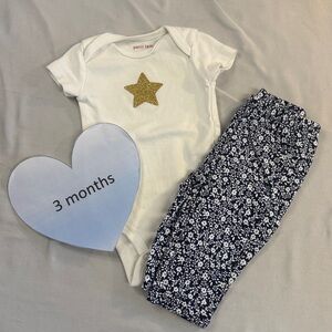 Petit Lem and Carter's - 2  piece baby set. Size 3 months